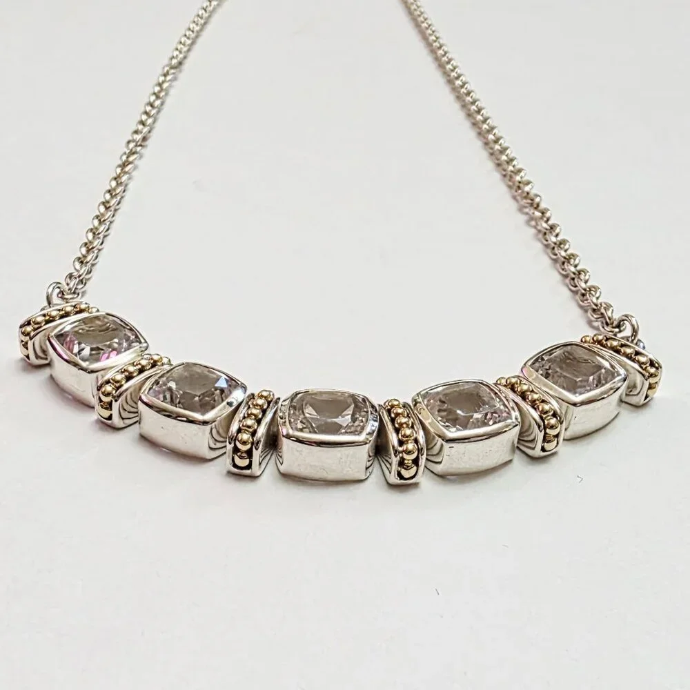 Lagos Rittenhouse Five Station White Topaz Necklace - Picture 6 of 16